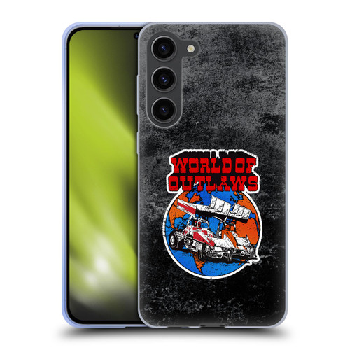 World of Outlaws Western Graphics Distressed Sprint Car Logo Soft Gel Case for Samsung Galaxy S23+ 5G