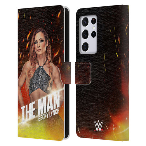 WWE Becky Lynch The Man Portrait Leather Book Wallet Case Cover For Samsung Galaxy S21 Ultra 5G