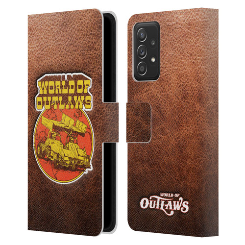 World of Outlaws Western Graphics Sprint Car Leather Print Leather Book Wallet Case Cover For Samsung Galaxy A52 / A52s / 5G (2021)
