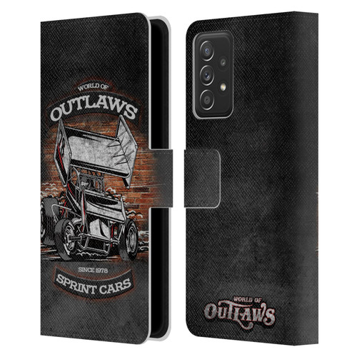 World of Outlaws Western Graphics Brickyard Sprint Car Leather Book Wallet Case Cover For Samsung Galaxy A53 5G (2022)