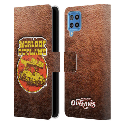 World of Outlaws Western Graphics Sprint Car Leather Print Leather Book Wallet Case Cover For Samsung Galaxy F22 (2021)