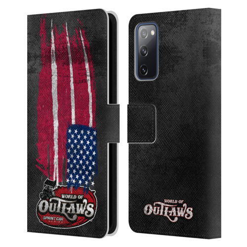 World of Outlaws Western Graphics US Flag Distressed Leather Book Wallet Case Cover For Samsung Galaxy S20 FE / 5G
