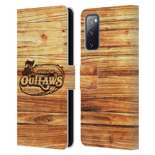 World of Outlaws Western Graphics Wood Logo Leather Book Wallet Case Cover For Samsung Galaxy S20 FE / 5G