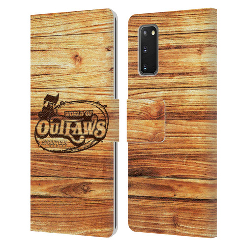 World of Outlaws Western Graphics Wood Logo Leather Book Wallet Case Cover For Samsung Galaxy S20 / S20 5G
