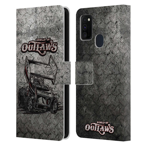 World of Outlaws Western Graphics Sprint Car Leather Book Wallet Case Cover For Samsung Galaxy M30s (2019)/M21 (2020)