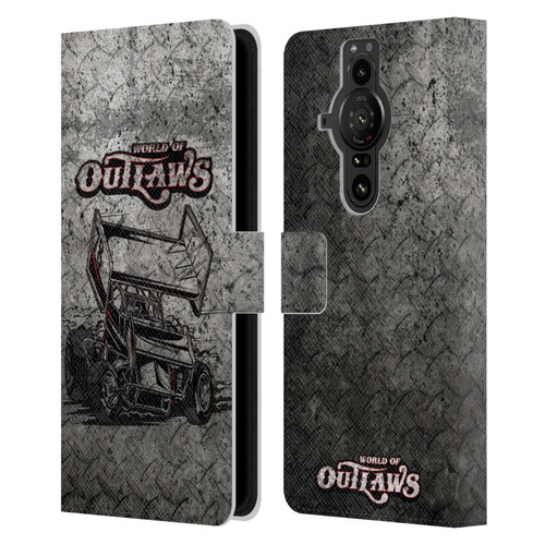 World of Outlaws Western Graphics Sprint Car Leather Book Wallet Case Cover For Sony Xperia Pro-I