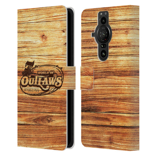 World of Outlaws Western Graphics Wood Logo Leather Book Wallet Case Cover For Sony Xperia Pro-I