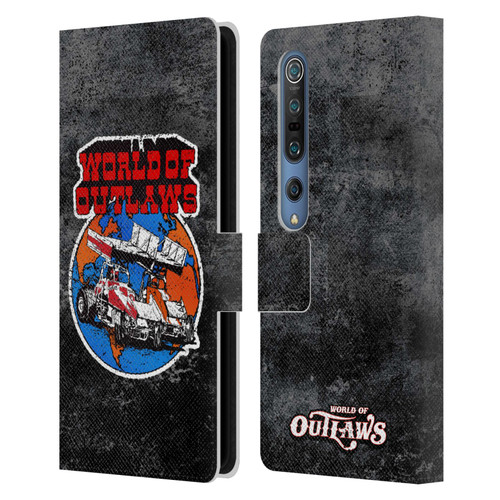 World of Outlaws Western Graphics Distressed Sprint Car Logo Leather Book Wallet Case Cover For Xiaomi Mi 10 5G / Mi 10 Pro 5G