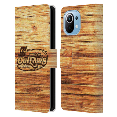World of Outlaws Western Graphics Wood Logo Leather Book Wallet Case Cover For Xiaomi Mi 11