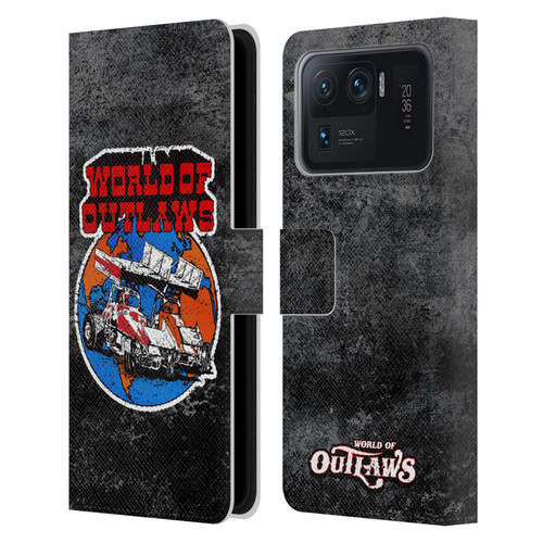 World of Outlaws Western Graphics Distressed Sprint Car Logo Leather Book Wallet Case Cover For Xiaomi Mi 11 Ultra