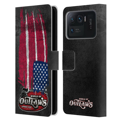 World of Outlaws Western Graphics US Flag Distressed Leather Book Wallet Case Cover For Xiaomi Mi 11 Ultra