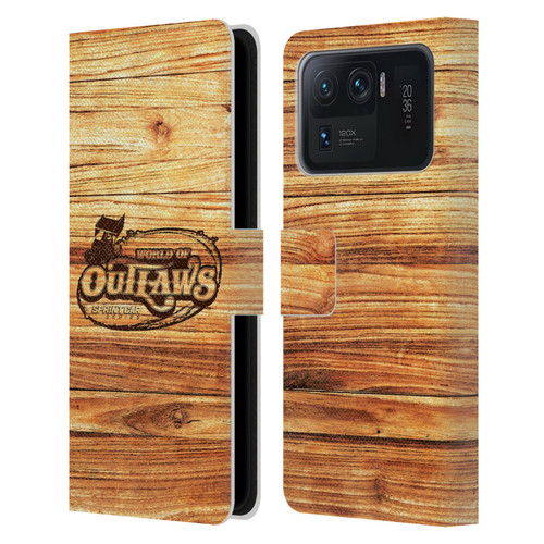 World of Outlaws Western Graphics Wood Logo Leather Book Wallet Case Cover For Xiaomi Mi 11 Ultra