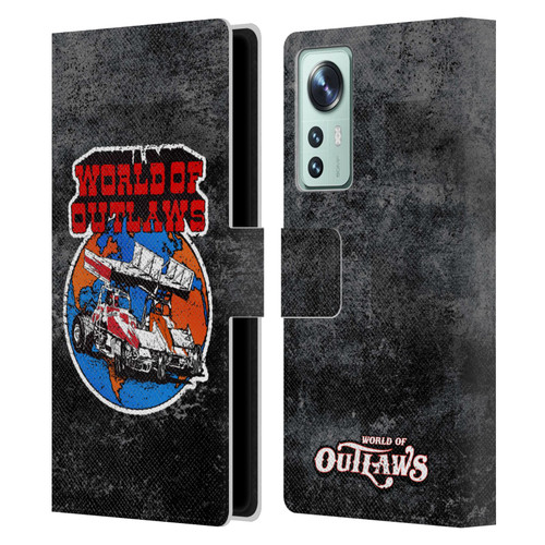 World of Outlaws Western Graphics Distressed Sprint Car Logo Leather Book Wallet Case Cover For Xiaomi 12