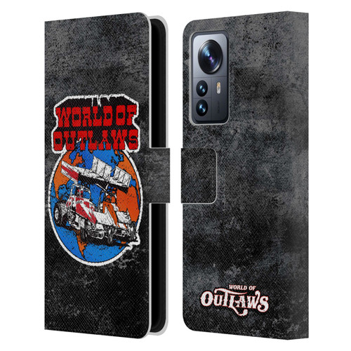 World of Outlaws Western Graphics Distressed Sprint Car Logo Leather Book Wallet Case Cover For Xiaomi 12 Pro