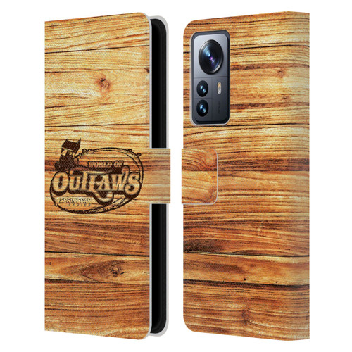 World of Outlaws Western Graphics Wood Logo Leather Book Wallet Case Cover For Xiaomi 12 Pro