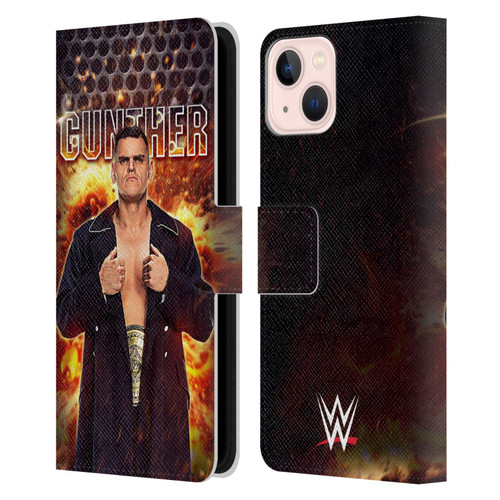 WWE Gunther Portrait Leather Book Wallet Case Cover For Apple iPhone 13