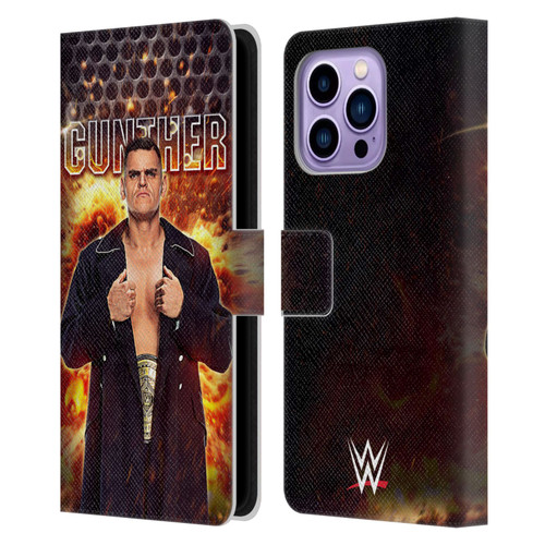 WWE Gunther Portrait Leather Book Wallet Case Cover For Apple iPhone 14 Pro Max