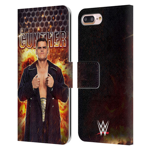 WWE Gunther Portrait Leather Book Wallet Case Cover For Apple iPhone 7 Plus / iPhone 8 Plus