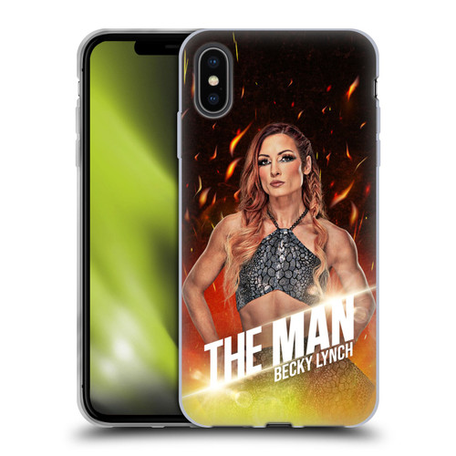 WWE Becky Lynch The Man Portrait Soft Gel Case for Apple iPhone XS Max