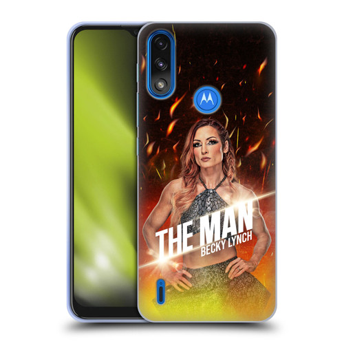 WWE Becky Lynch The Man Portrait Soft Gel Case for Motorola Moto E7 Power / Moto E7i Power