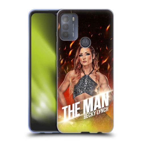 WWE Becky Lynch The Man Portrait Soft Gel Case for Motorola Moto G50