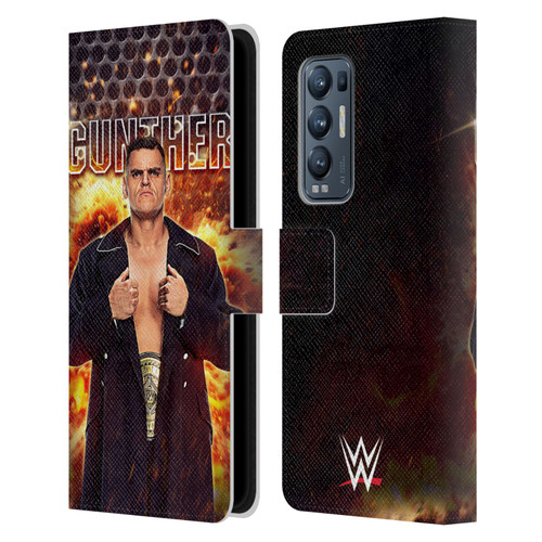 WWE Gunther Portrait Leather Book Wallet Case Cover For OPPO Find X3 Neo / Reno5 Pro+ 5G