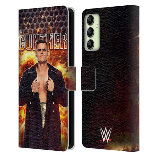 WWE Gunther Portrait Leather Book Wallet Case Cover For Samsung Galaxy A14 5G