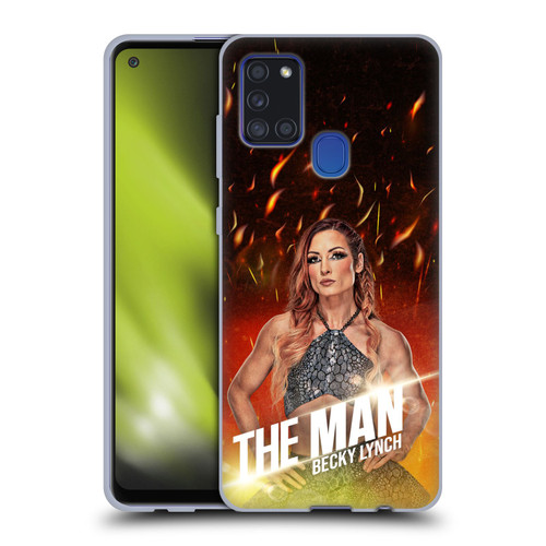 WWE Becky Lynch The Man Portrait Soft Gel Case for Samsung Galaxy A21s (2020)