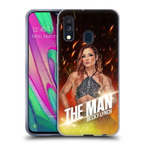 WWE Becky Lynch The Man Portrait Soft Gel Case for Samsung Galaxy A40 (2019)