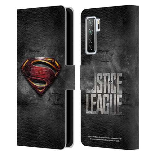Justice League Movie Superman Logo Art Man Of Steel Leather Book Wallet Case Cover For Huawei Nova 7 SE/P40 Lite 5G