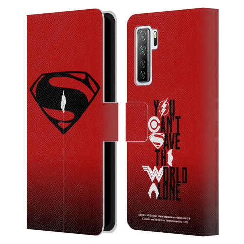 Justice League Movie Superman Logo Art Red And Black Flight Leather Book Wallet Case Cover For Huawei Nova 7 SE/P40 Lite 5G