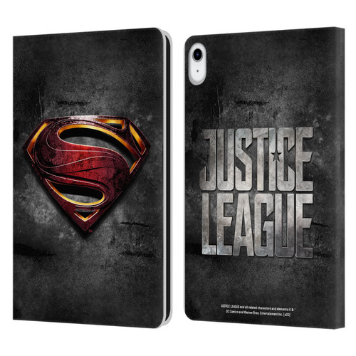 Justice League Movie Superman Logo Art Man Of Steel Leather Book Wallet Case Cover For Apple iPad 10.9 (2022)