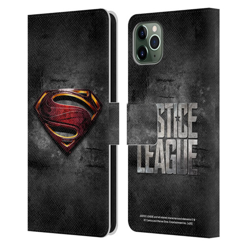 Justice League Movie Superman Logo Art Man Of Steel Leather Book Wallet Case Cover For Apple iPhone 11 Pro Max
