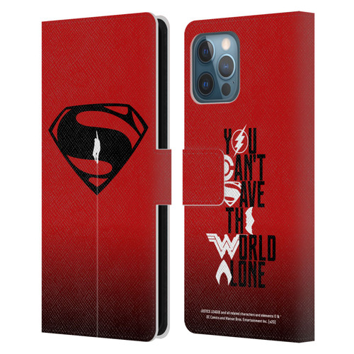 Justice League Movie Superman Logo Art Red And Black Flight Leather Book Wallet Case Cover For Apple iPhone 12 Pro Max