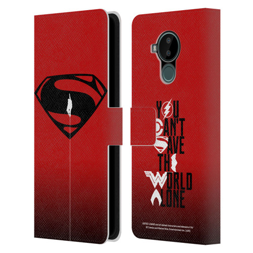 Justice League Movie Superman Logo Art Red And Black Flight Leather Book Wallet Case Cover For Nokia C30