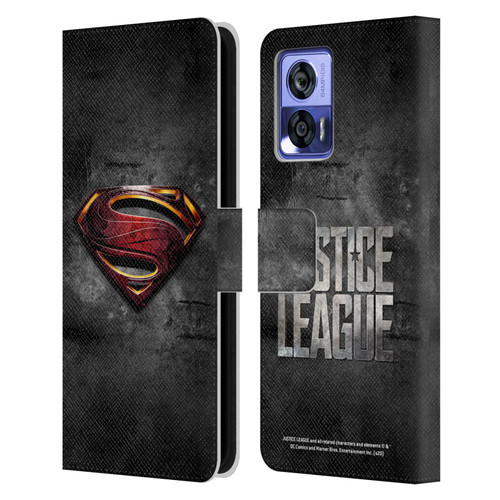 Justice League Movie Superman Logo Art Man Of Steel Leather Book Wallet Case Cover For Motorola Edge 30 Neo 5G