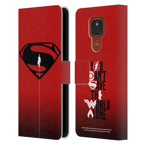 Justice League Movie Superman Logo Art Red And Black Flight Leather Book Wallet Case Cover For Motorola Moto E7 Plus