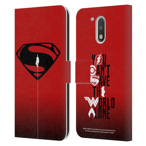 Justice League Movie Superman Logo Art Red And Black Flight Leather Book Wallet Case Cover For Motorola Moto G41