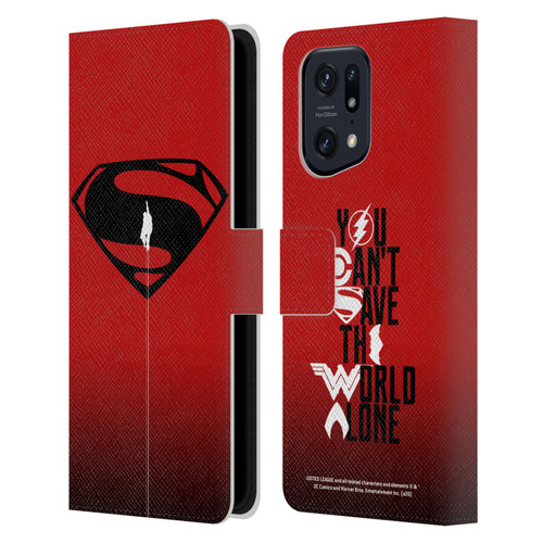 Justice League Movie Superman Logo Art Red And Black Flight Leather Book Wallet Case Cover For OPPO Find X5 Pro