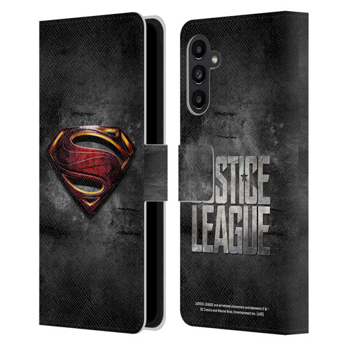 Justice League Movie Superman Logo Art Man Of Steel Leather Book Wallet Case Cover For Samsung Galaxy A13 5G (2021)