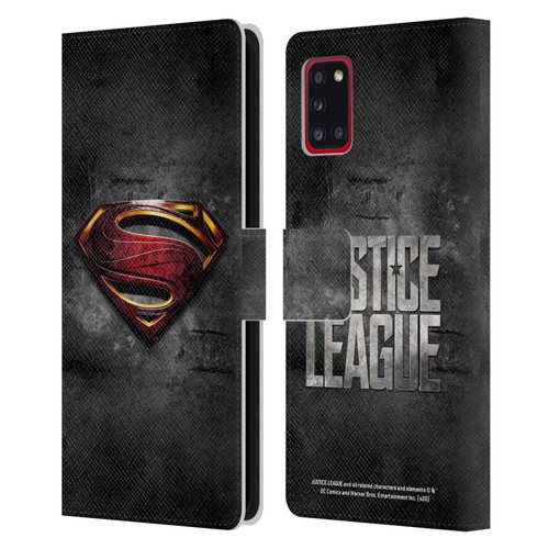 Justice League Movie Superman Logo Art Man Of Steel Leather Book Wallet Case Cover For Samsung Galaxy A31 (2020)