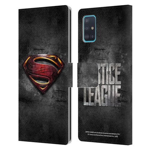 Justice League Movie Superman Logo Art Man Of Steel Leather Book Wallet Case Cover For Samsung Galaxy A51 (2019)