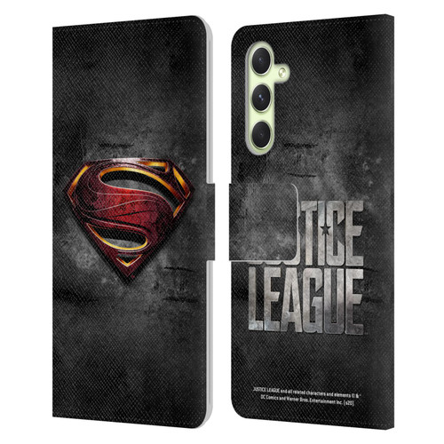 Justice League Movie Superman Logo Art Man Of Steel Leather Book Wallet Case Cover For Samsung Galaxy A54 5G