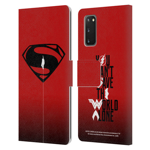 Justice League Movie Superman Logo Art Red And Black Flight Leather Book Wallet Case Cover For Samsung Galaxy S20 / S20 5G