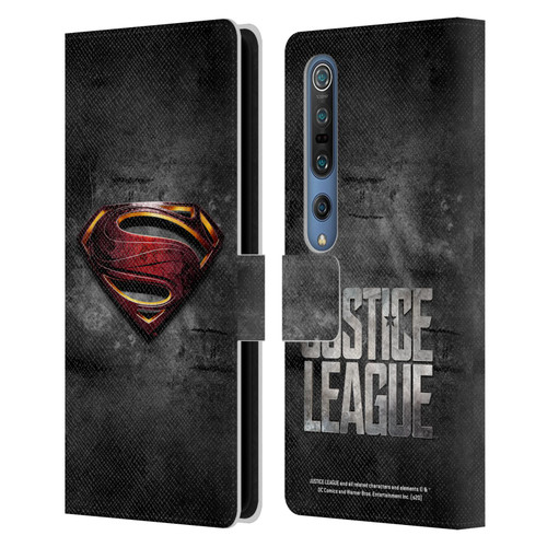 Justice League Movie Superman Logo Art Man Of Steel Leather Book Wallet Case Cover For Xiaomi Mi 10 5G / Mi 10 Pro 5G