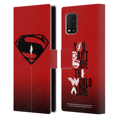 Justice League Movie Superman Logo Art Red And Black Flight Leather Book Wallet Case Cover For Xiaomi Mi 10 Lite 5G