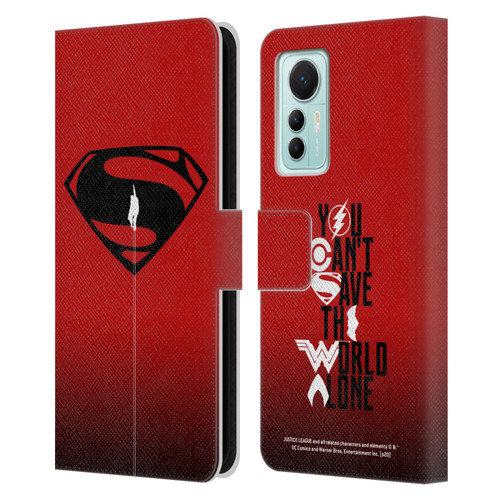 Justice League Movie Superman Logo Art Red And Black Flight Leather Book Wallet Case Cover For Xiaomi 12 Lite