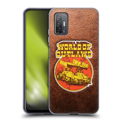 World of Outlaws Western Graphics Sprint Car Leather Print Soft Gel Case for HTC Desire 21 Pro 5G
