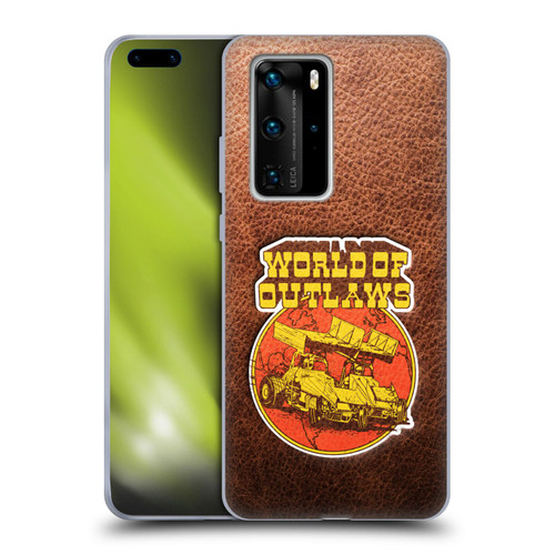 World of Outlaws Western Graphics Sprint Car Leather Print Soft Gel Case for Huawei P40 Pro / P40 Pro Plus 5G