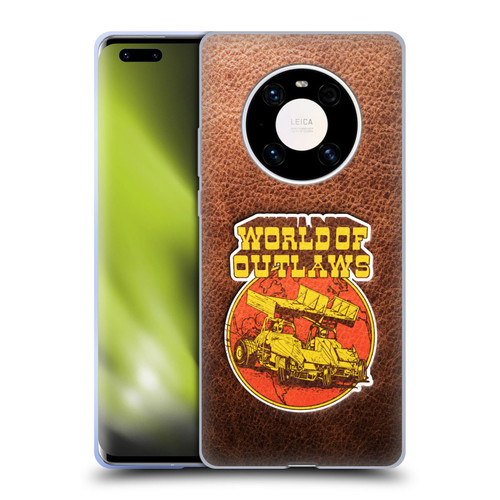 World of Outlaws Western Graphics Sprint Car Leather Print Soft Gel Case for Huawei Mate 40 Pro 5G